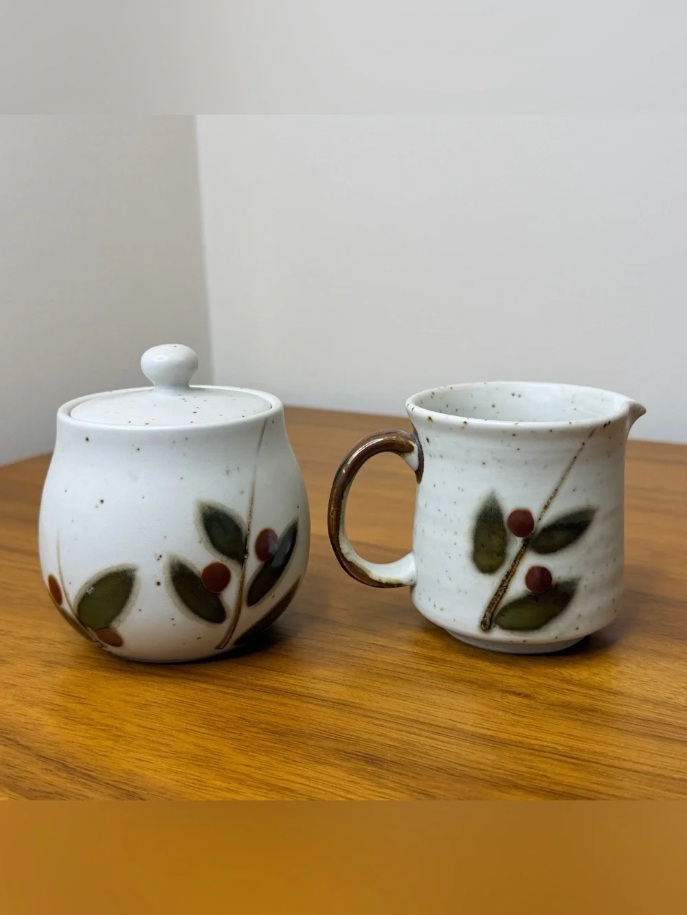 Vtg 1970s Otagiri Japan Bittersweet Creamer & Lidded Sugar Bowl Stoneware MCM